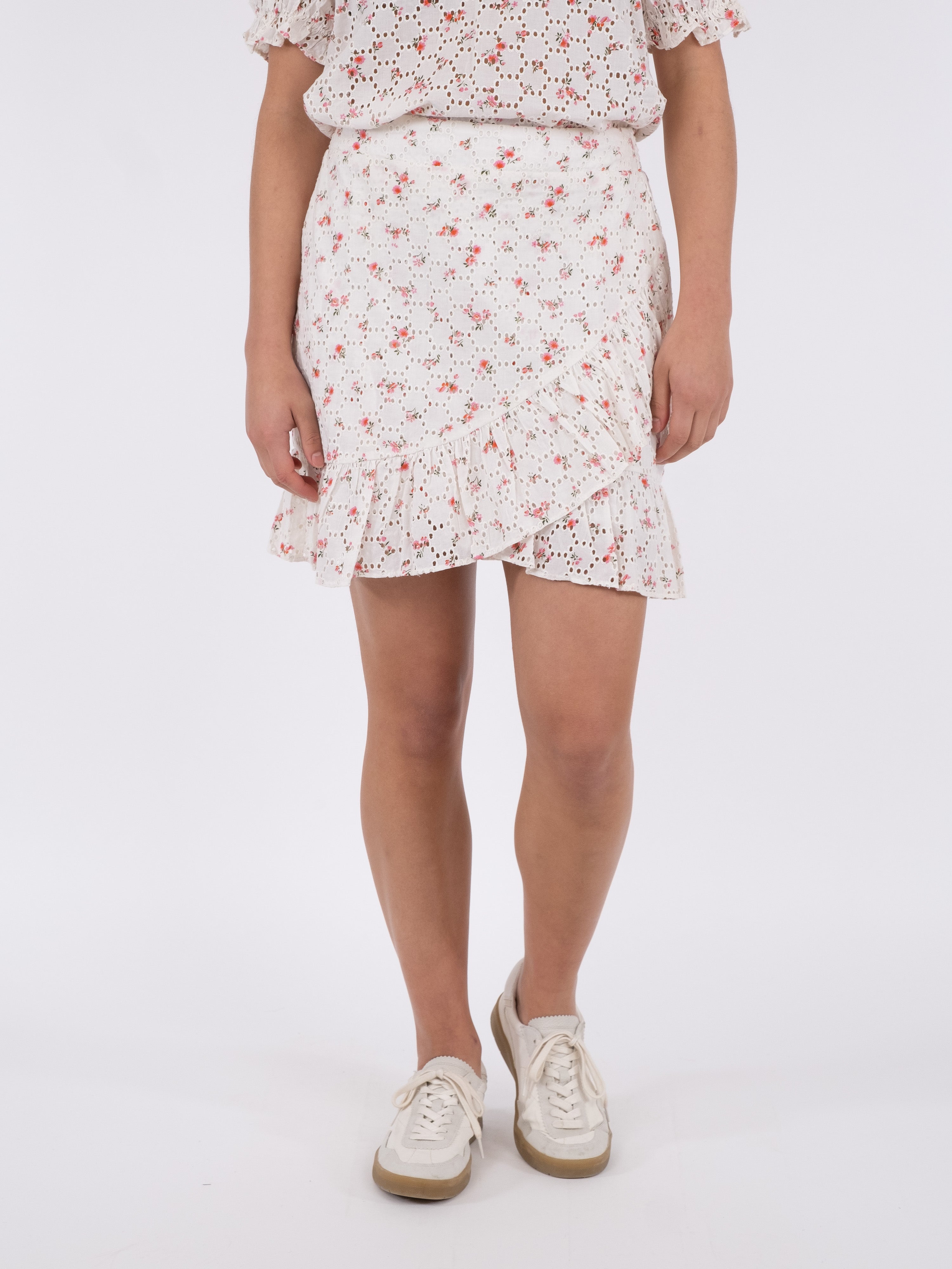 Bekka Embroidery Rose nederdel - pink